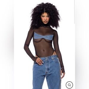 The Bodysuit in Blue Vintage Denim